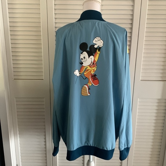 Disney Parks Blue Long Sleeve Zip Mickey Mouse Retro Windbreaker Jacket 2XL - Picture 3 of 8